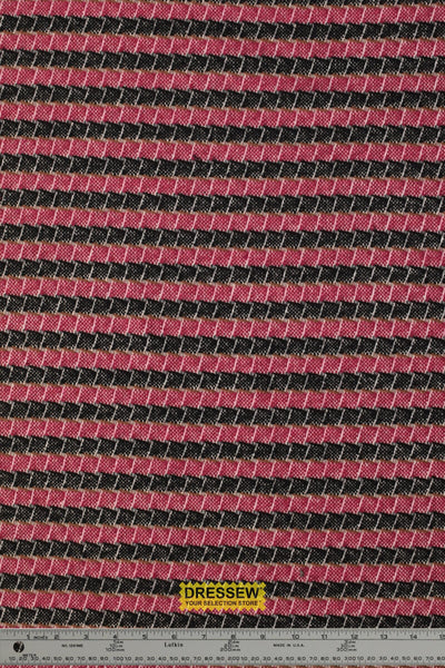 Geometric Tweed Coating Black / Berry