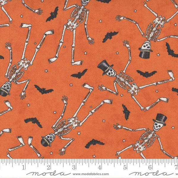 Ghostly Greetings Dancing Skeletons By Deb Strain For Moda Pumpkin