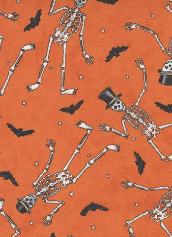Ghostly Greetings Dancing Skeletons By Deb Strain For Moda Pumpkin