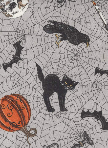 Ghostly Greetings Vintage By Deb Strain For Moda Granite Grey