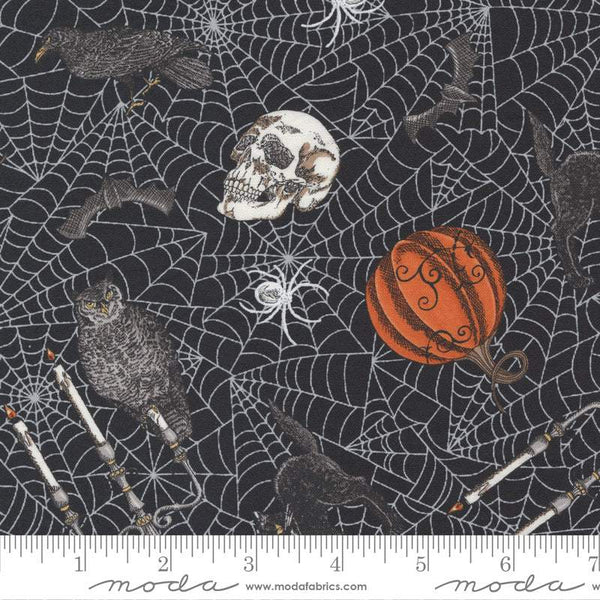Ghostly Greetings Vintage By Deb Strain For Moda Midnight Black
