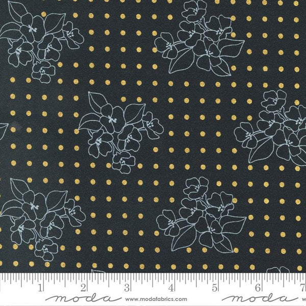 Gilded Flower Dot By Alli K Design For Moda Ink / Metallic Gold