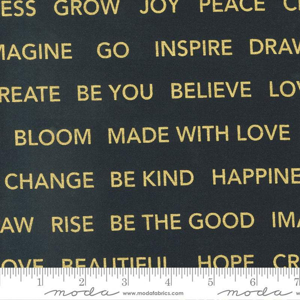 Gilded Kind Words By Alli K Design For Moda Ink / Metallic Gold