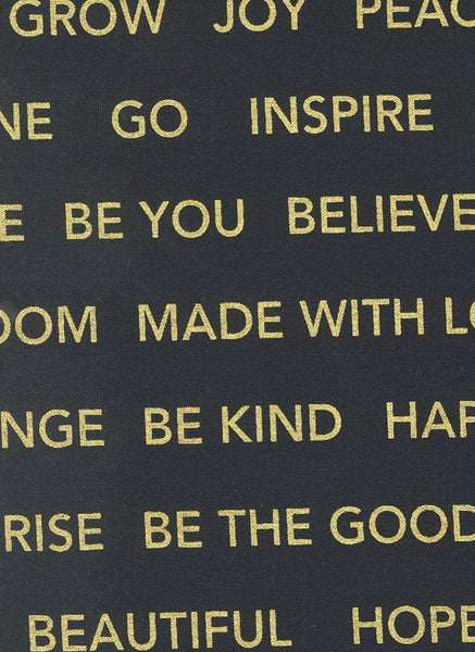Gilded Kind Words By Alli K Design For Moda Ink / Metallic Gold