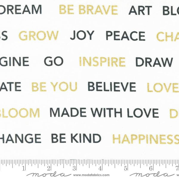 Gilded Kind Words By Alli K Design For Moda Paper / Metallic Gold