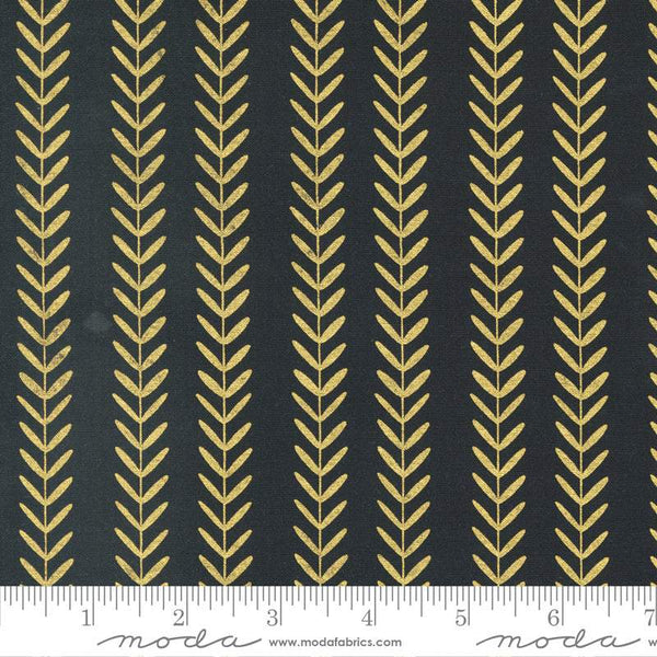 Gilded Leaf Stripe By Alli K Design For Moda Ink / Metallic Gold
