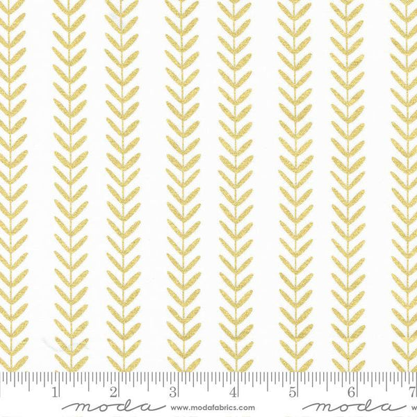 Gilded Leaf Stripe By Alli K Design For Moda Paper / Metallic Gold