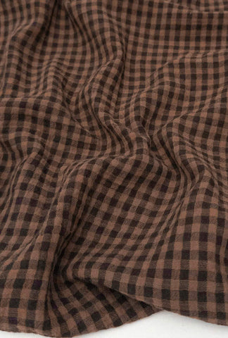Gingham Organic Double Gauze Dark Cocoa / Espresso