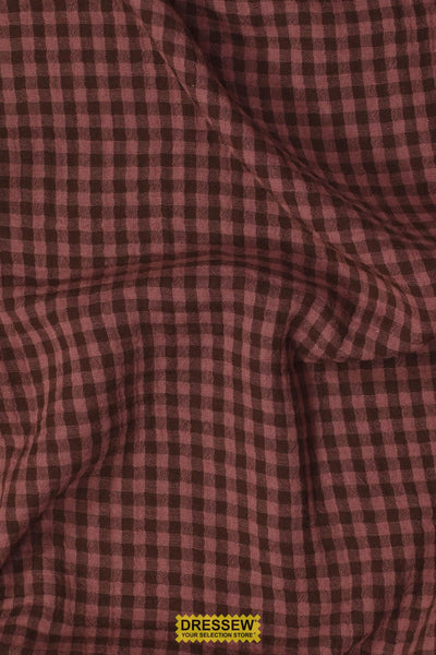Gingham Organic Double Gauze Plum / Espresso