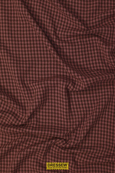 Gingham Organic Double Gauze Plum / Espresso