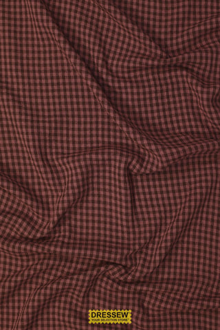 Gingham Organic Double Gauze Plum / Espresso