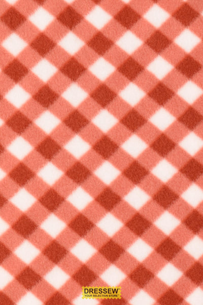 Gingham Polar Fleece Brick / Ivory