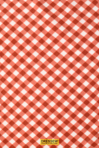 Gingham Polar Fleece Brick / Ivory