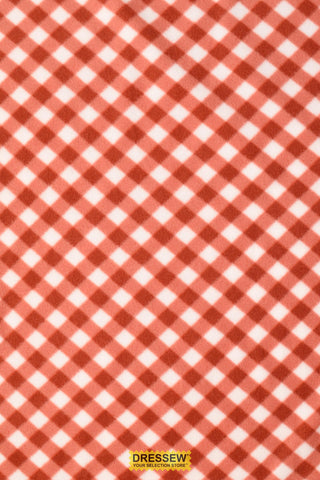Gingham Polar Fleece Brick / Ivory