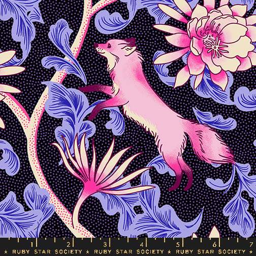 Glow Garden Fox Bloom By Sarah Watts Of Ruby Star Society For Moda Black