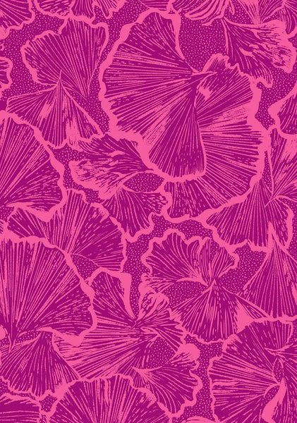 Glow Garden Ginkgo Leaves By Sarah Watts Of Ruby Star Society For Moda Light Berry