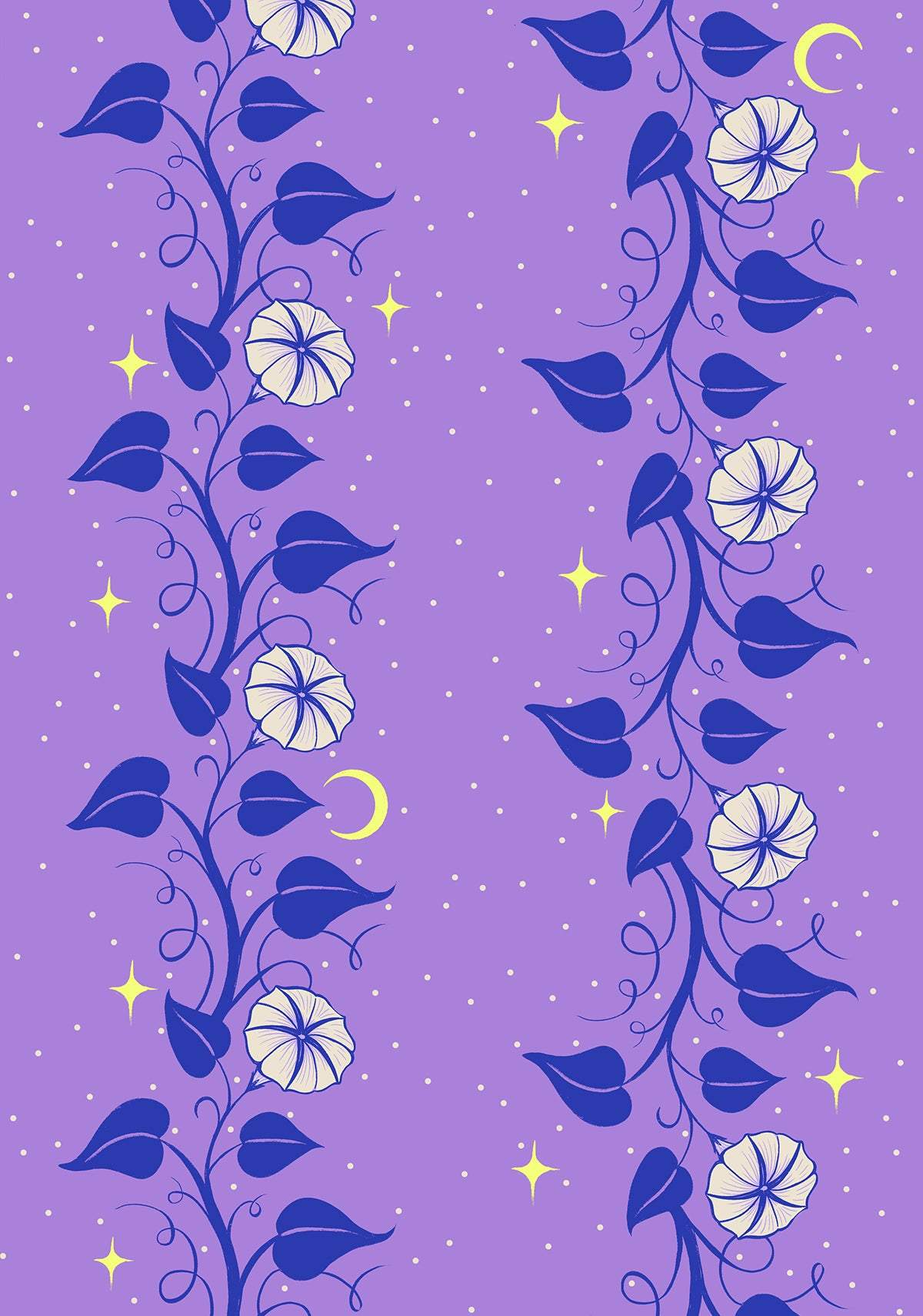 Glow Garden Moon Vines By Sarah Watts Of Ruby Star Society For Moda Amethyst