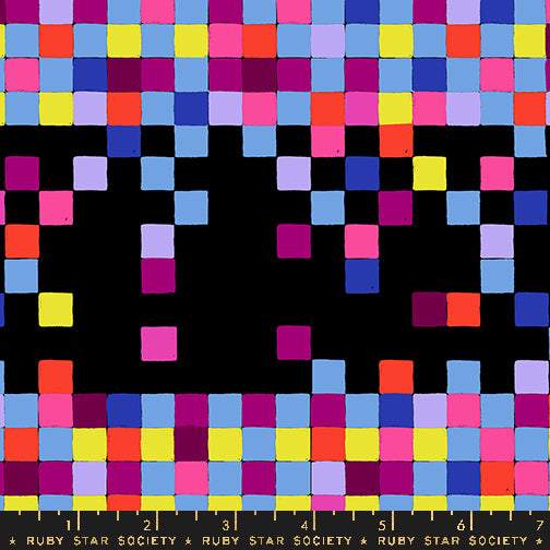 Glow Garden Pixel Geometrics By Sarah Watts Of Ruby Star Society For Moda Black