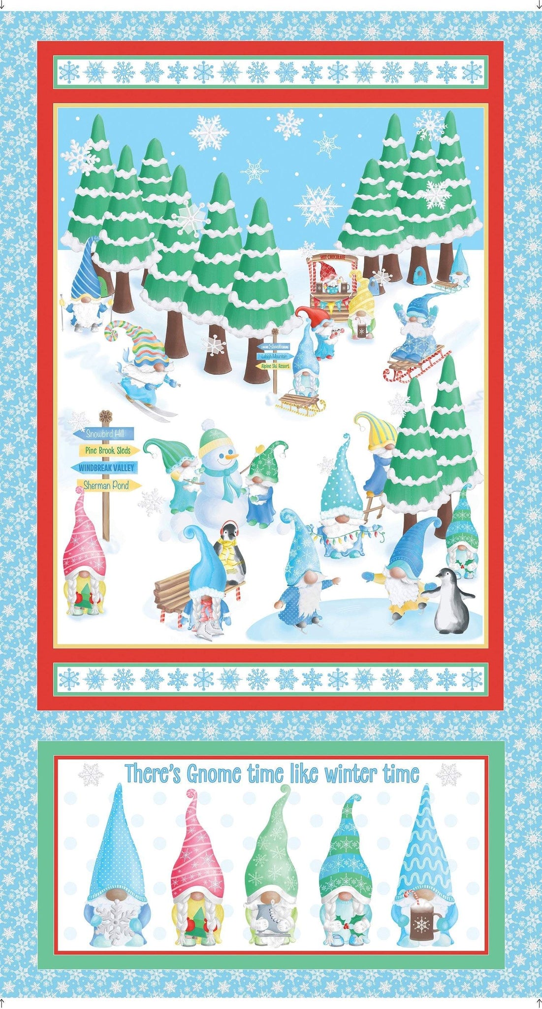 Gnome Wonderland Panel By Andi Metz For Benartex Blue / Multi