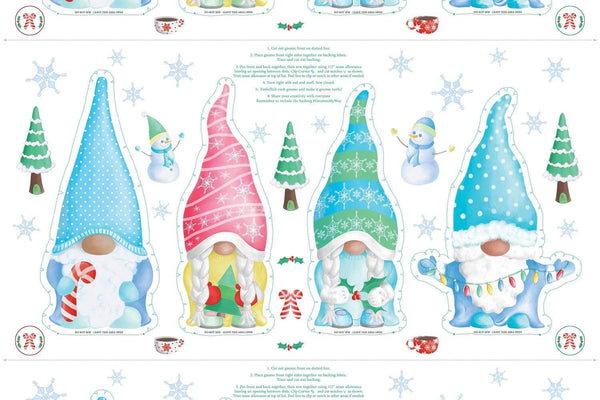 Gnome Wonderland Winter Gnome Doll Panel By Andi Metz For Benartex Multi