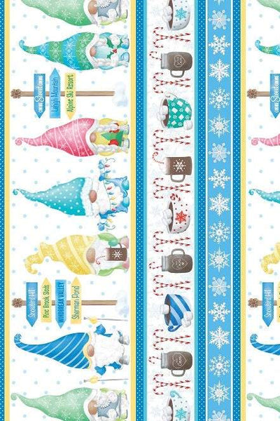 Gnome Wonderland Winter Gnome Stripe By Andi Metz For Benartex Multi
