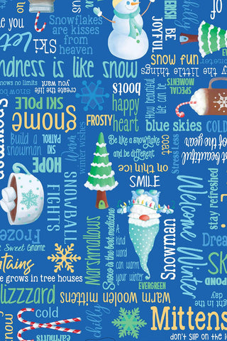 Gnome Wonderland Winter Words By Andi Metz For Benartex Royal / Multi