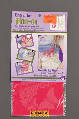 Graphic Tee Iron-On Butterfly & Bamboo Fuchsia & Lime