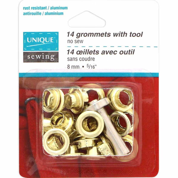 Grommets with Tool 8mm (5/16") Gold