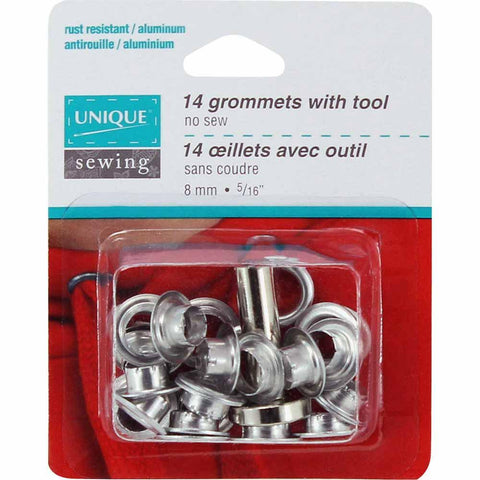 Grommets with Tool 8mm (5/16") Silver