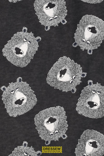 Grumpy Bear Flannelette Grey Mix