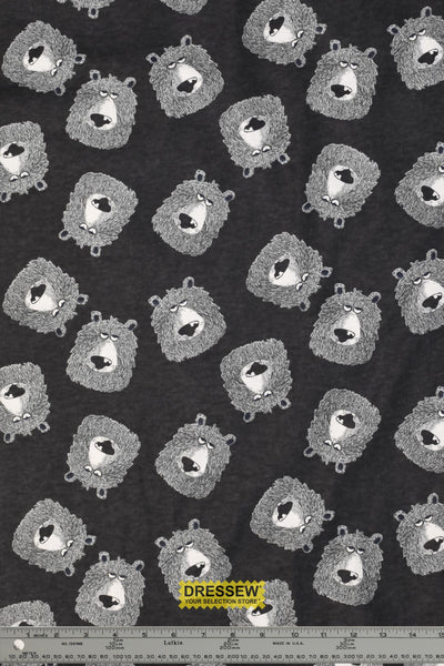 Grumpy Bear Flannelette Grey Mix