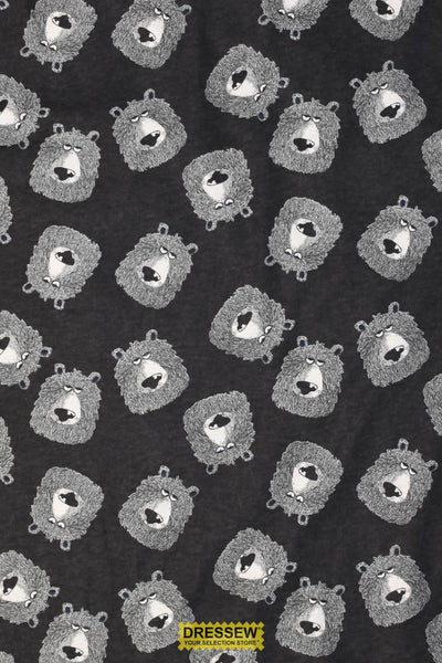 Grumpy Bear Flannelette Grey Mix