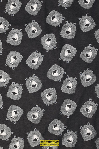 Grumpy Bear Flannelette Grey Mix