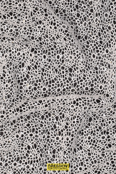 Guipure Sequin Lace Diamond White