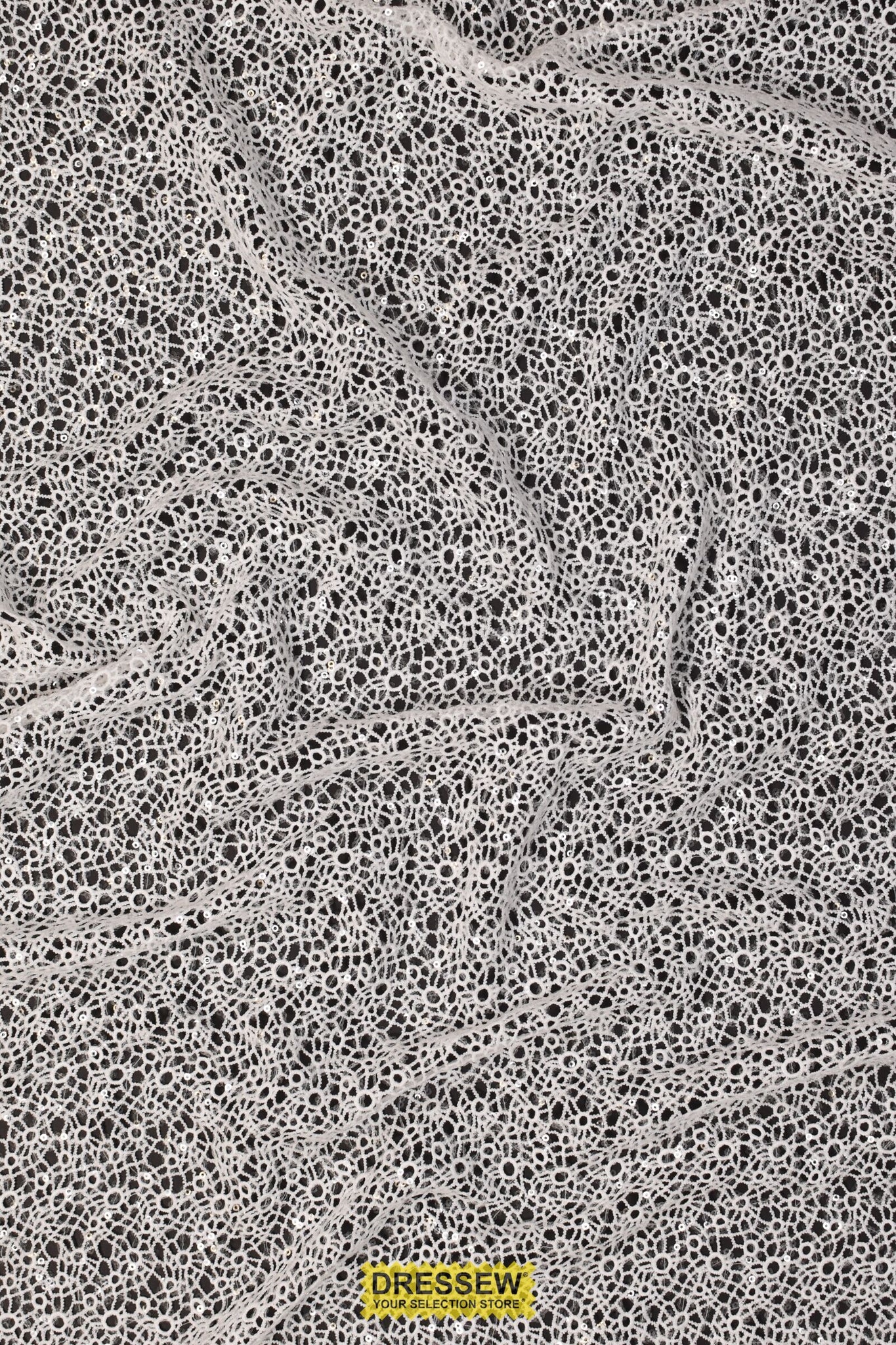 Guipure Sequin Lace Diamond White