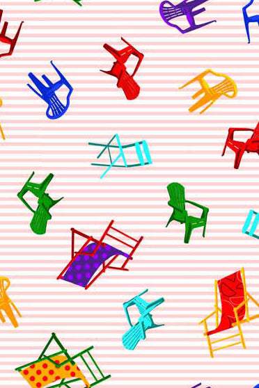 Happiest Little Camper Chairs by Stof Pink / Multi