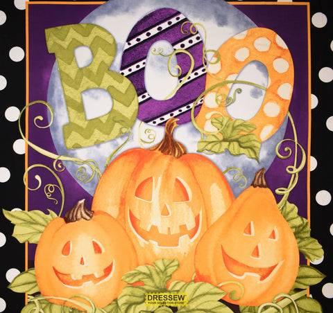 Happy Haunting Panel Purple / Orange