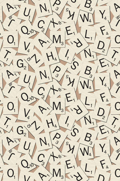 Hasbro Retro Gaming Scrabble Tiles Tan / Beige
