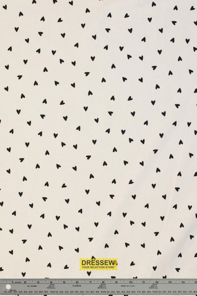 Hearts Flannelette White / Black