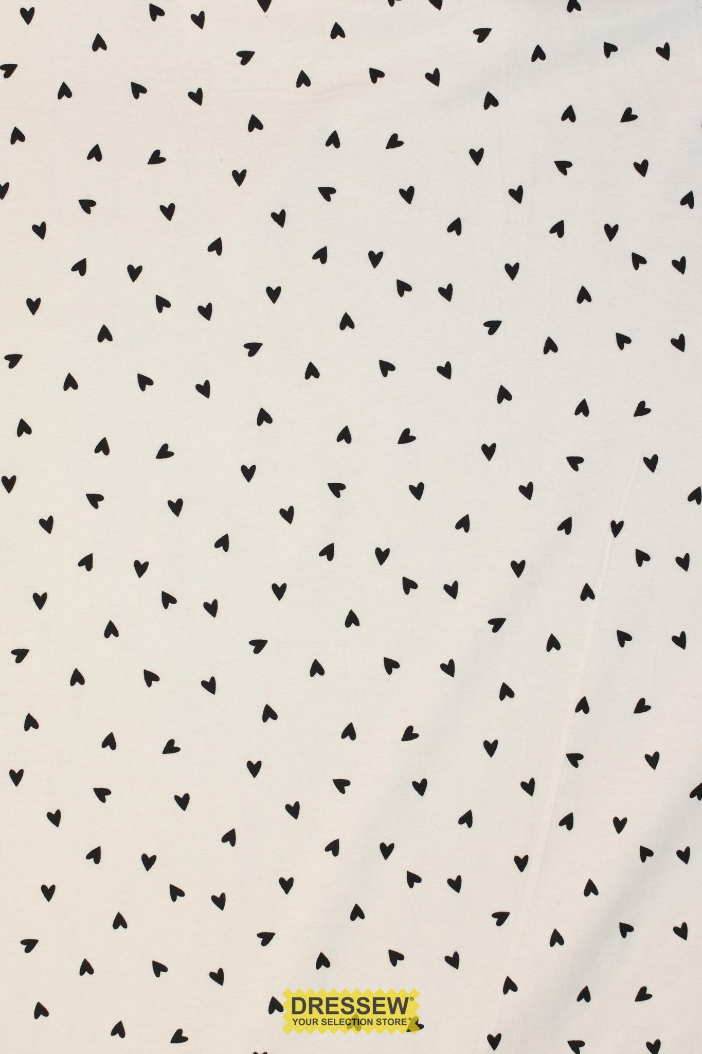 Hearts Flannelette White / Black
