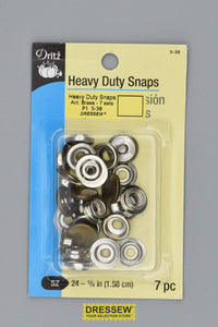 Heavy Duty Dritz Snaps #5 16mm (5/8") Antique Brass