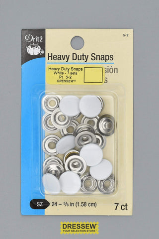 Heavy Duty Snaps #5 16mm (5/8") White
