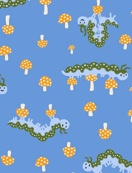 Hello Alice Caterpillars By Sarah Watts Of Ruby Star Society For Moda Lindley Blue