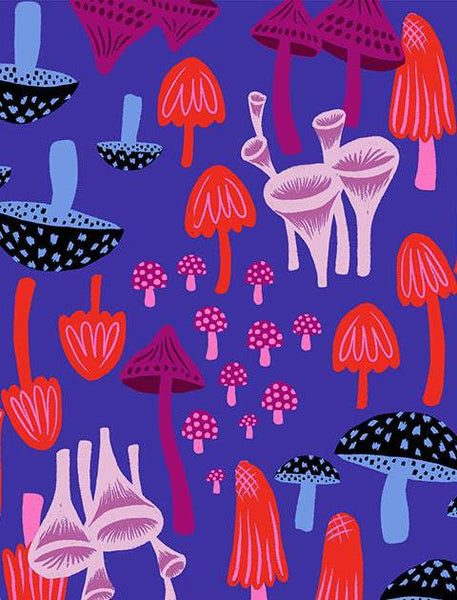 Hello Alice Mushrooms By Sarah Watts Of Ruby Star Society For Moda Blacklight
