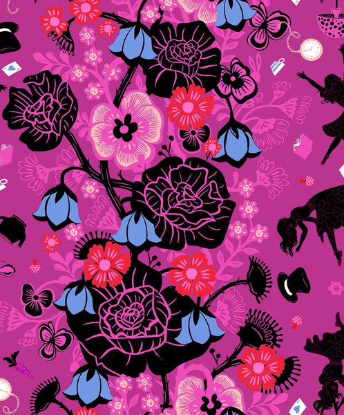 Hello Alice Rabbit Hole Damask By Sarah Watts Of Ruby Star Society For Moda Berry