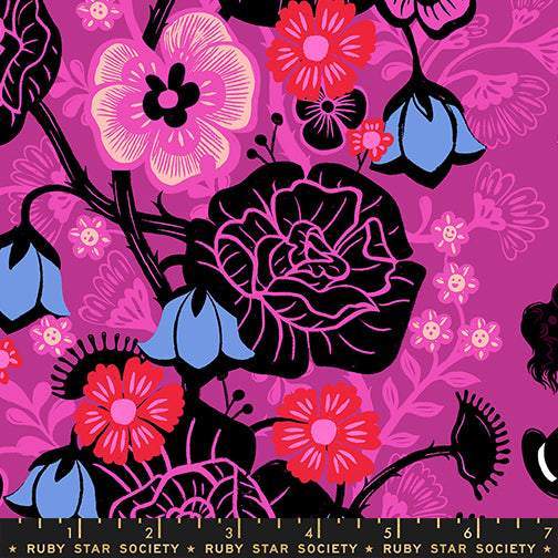 Hello Alice Rabbit Hole Damask By Sarah Watts Of Ruby Star Society For Moda Berry