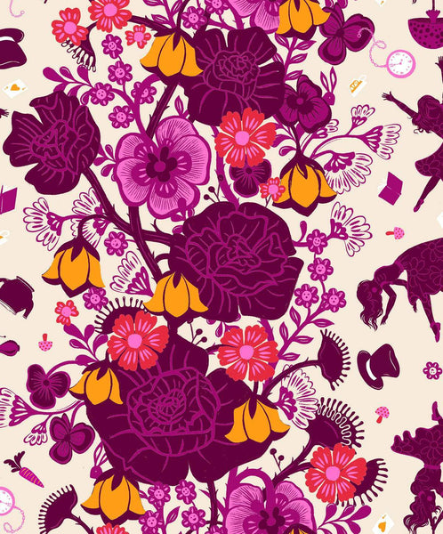 Hello Alice Rabbit Hole Damask By Sarah Watts Of Ruby Star Society For Moda Shell