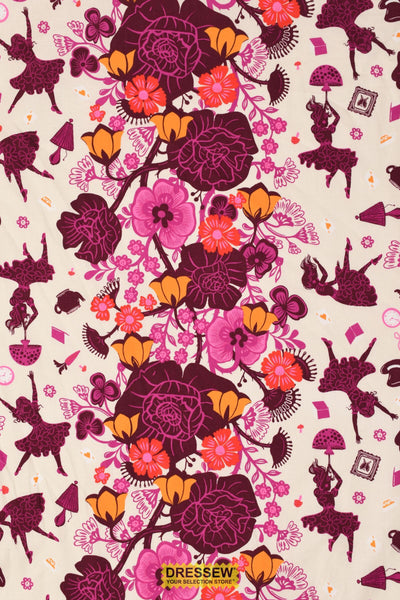 Hello Alice Rabbit Hole Damask By Sarah Watts Of Ruby Star Society For Moda Shell