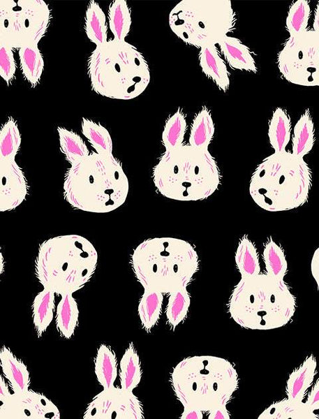 Hello Alice Rushing Rabbits By Sarah Watts Of Ruby Star Society For Moda Black
