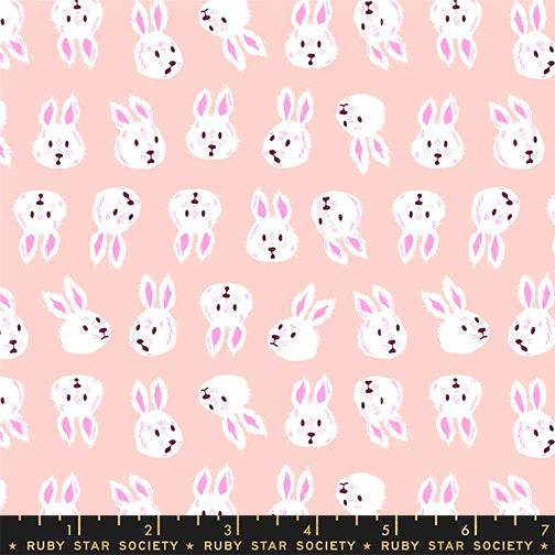 Hello Alice Rushing Rabbits By Sarah Watts Of Ruby Star Society For Moda Vintage Pink